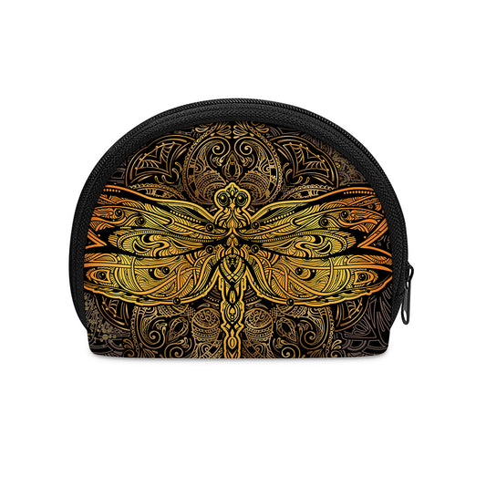 Gold Boho Dragonfly Print Coin Purse