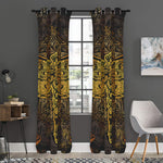 Gold Boho Dragonfly Print Curtain