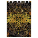Gold Boho Dragonfly Print Curtain