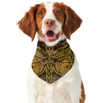 Gold Boho Dragonfly Print Dog Bandana