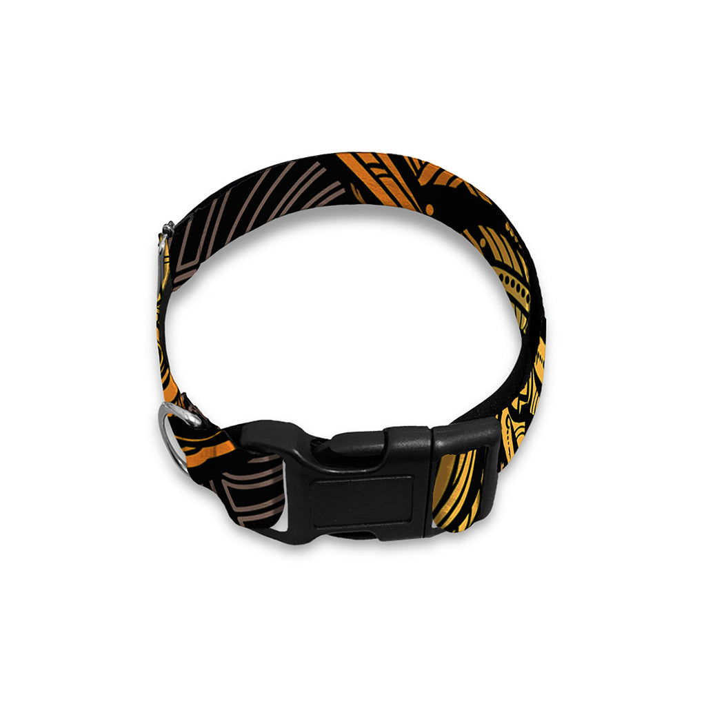 Gold Boho Dragonfly Print Dog Collar