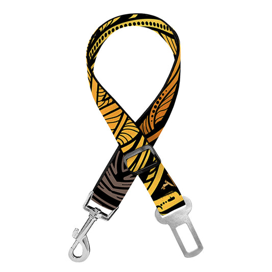 Gold Boho Dragonfly Print Dog Seat Belt