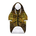 Gold Boho Dragonfly Print Dog Zip Up Hoodie