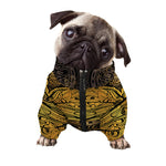 Gold Boho Dragonfly Print Dog Zip Up Jacket