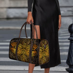 Gold Boho Dragonfly Print Duffle Bag