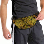 Gold Boho Dragonfly Print Fanny Pack