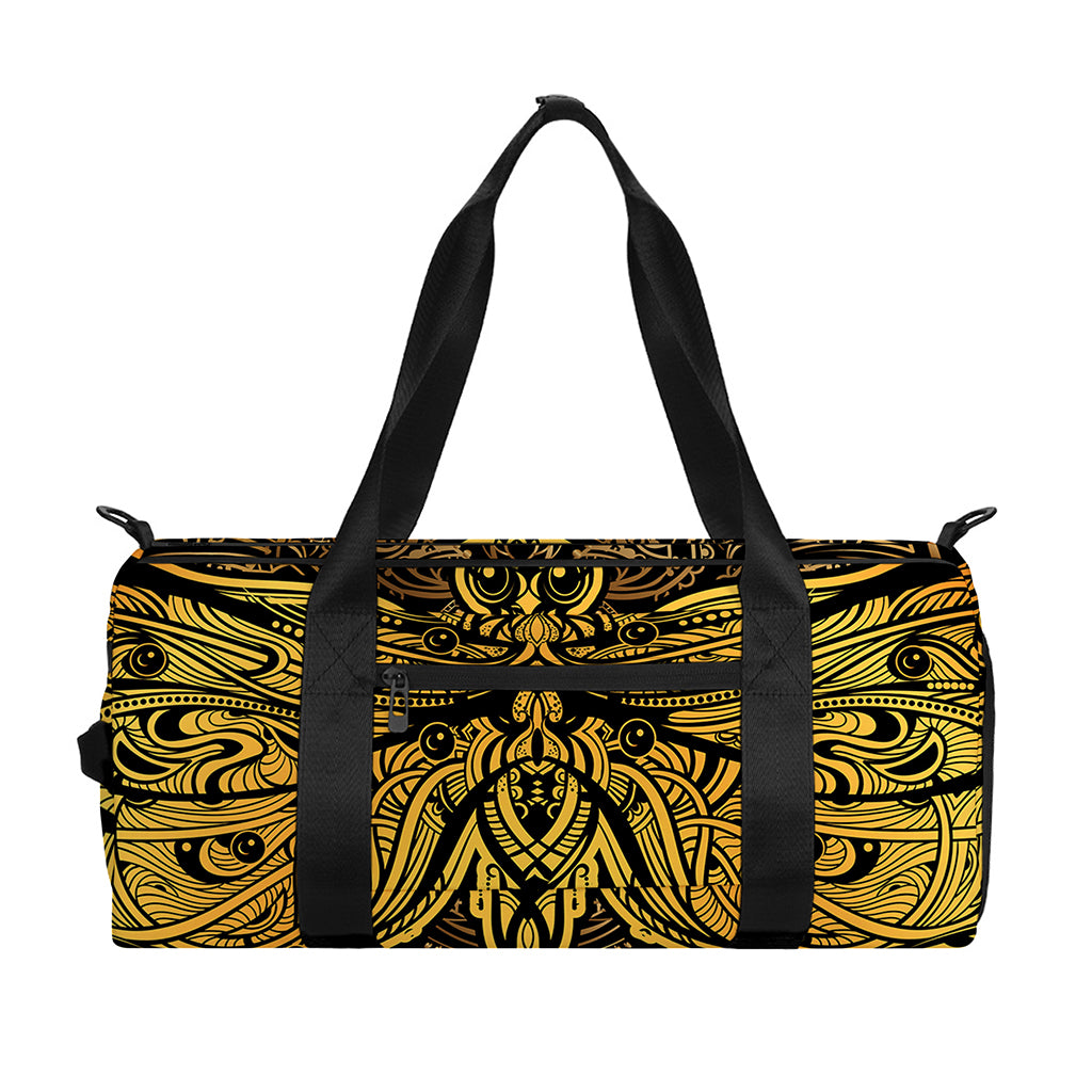 Gold Boho Dragonfly Print Gym Bag
