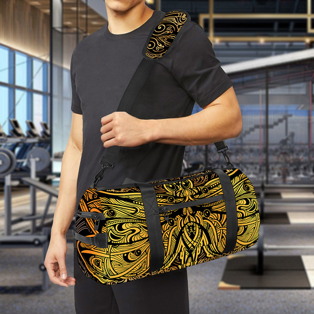 Gold Boho Dragonfly Print Gym Bag