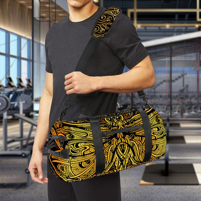 Gold Boho Dragonfly Print Gym Bag