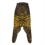 Gold Boho Dragonfly Print Hammer Pants