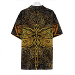 Gold Boho Dragonfly Print Hawaiian Shirt