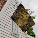Gold Boho Dragonfly Print House Flag
