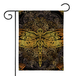 Gold Boho Dragonfly Print House Flag