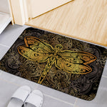 Gold Boho Dragonfly Print Indoor Door Mat