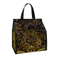 Gold Boho Dragonfly Print Insulated Lunch Tote