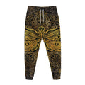 Gold Boho Dragonfly Print Jogger Pants