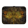 Gold Boho Dragonfly Print Laptop Sleeve
