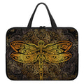 Gold Boho Dragonfly Print Laptop Sleeve With Handle