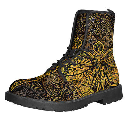 Gold Boho Dragonfly Print Backpack