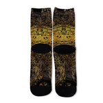 Gold Boho Dragonfly Print Long Socks
