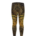 Gold Boho Dragonfly Print Men's Leggings