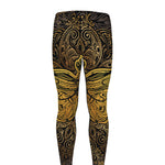 Gold Boho Dragonfly Print Men's leggings
