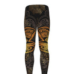Gold Boho Dragonfly Print Men's leggings