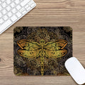 Gold Boho Dragonfly Print Mouse Pad