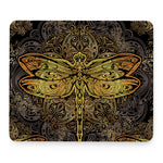 Gold Boho Dragonfly Print Mouse Pad
