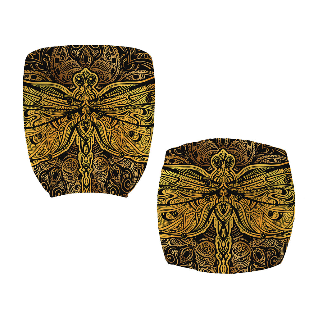 Gold Boho Dragonfly Print Office Chair Cover