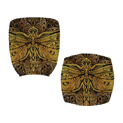 Gold Boho Dragonfly Print Office Chair Cover