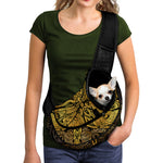 Gold Boho Dragonfly Print Pet Sling Carrier