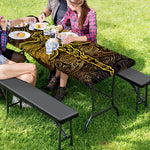 Gold Boho Dragonfly Print Picnic Table Cover