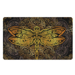 Gold Boho Dragonfly Print Polyester Doormat