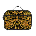 Gold Boho Dragonfly Print Portable Lunch Bag