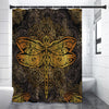 Gold Boho Dragonfly Print Premium Shower Curtain