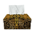 Gold Boho Dragonfly Print Rectangle Tissue Box Cover