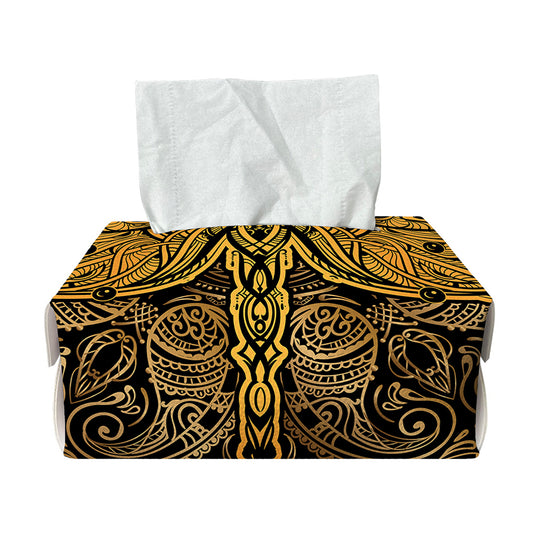 Gold Boho Dragonfly Print Rectangle Tissue Box Cover