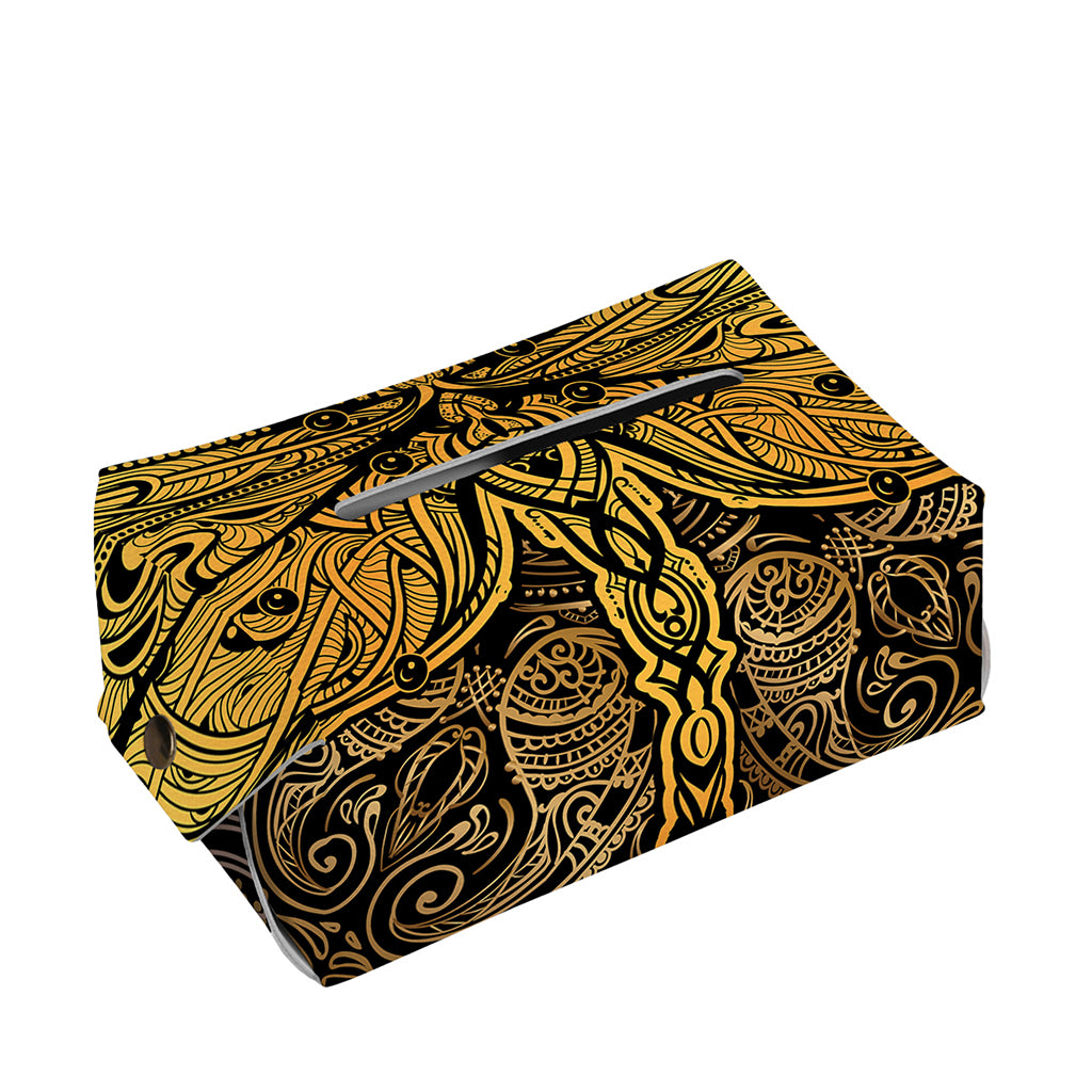 Gold Boho Dragonfly Print Rectangle Tissue Box Cover