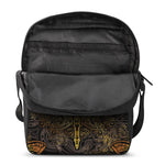 Gold Boho Dragonfly Print Rectangular Crossbody Bag