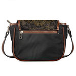 Gold Boho Dragonfly Print Saddle Bag