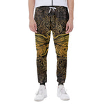 Gold Boho Dragonfly Print Scuba Joggers