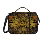 Gold Boho Dragonfly Print Shoulder Strap Bible Bag