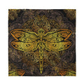 Gold Boho Dragonfly Print Silk Bandana