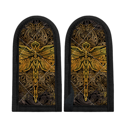 Gold Boho Dragonfly Print Skillet Handle Cover