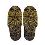 Gold Boho Dragonfly Print Slippers