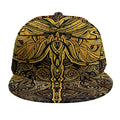 Gold Boho Dragonfly Print Snapback Cap