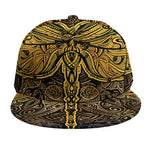 Gold Boho Dragonfly Print Snapback Cap