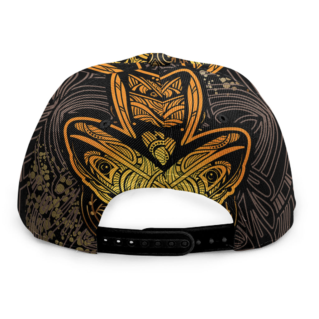Gold Boho Dragonfly Print Snapback Cap
