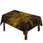 Gold Boho Dragonfly Print Tablecloth